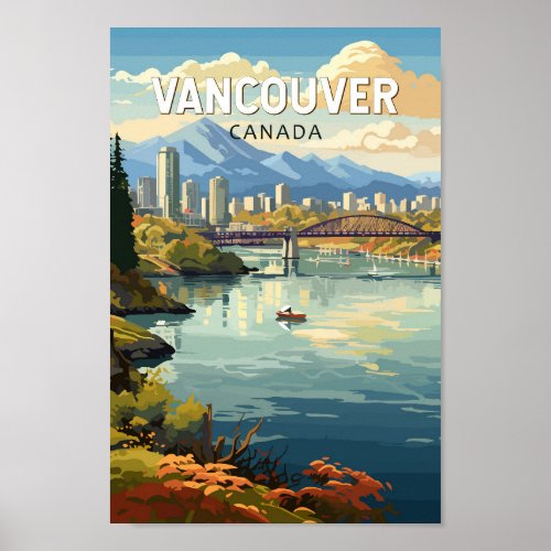 Vancouver Canada Travel Art Vintage Poster
