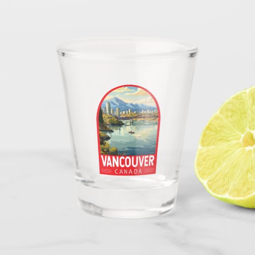 Vancouver Canada Travel Art Vintage Shot Glass