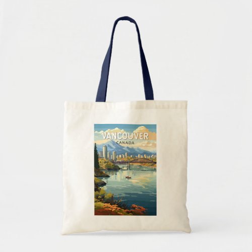 Vancouver Canada Travel Art Vintage Tote Bag