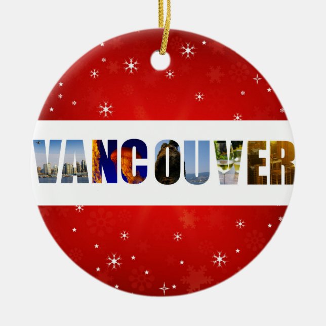 Vancouver Canada Travel Photos Christmas Ceramic Ornament (Front)