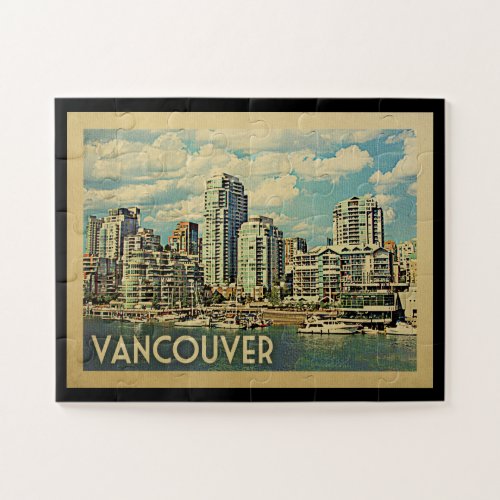 Vancouver Canada Vintage Travel Jigsaw Puzzle