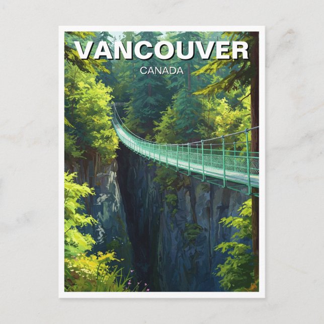 Vancouver Capilano Suspension Bridge Travel Postcard (Front)