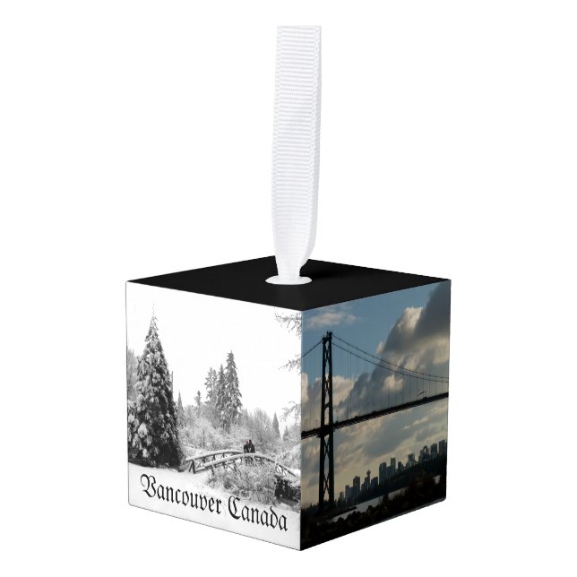 Vancouver Christmas Ornament Personalized Souvenir (Front Angled)
