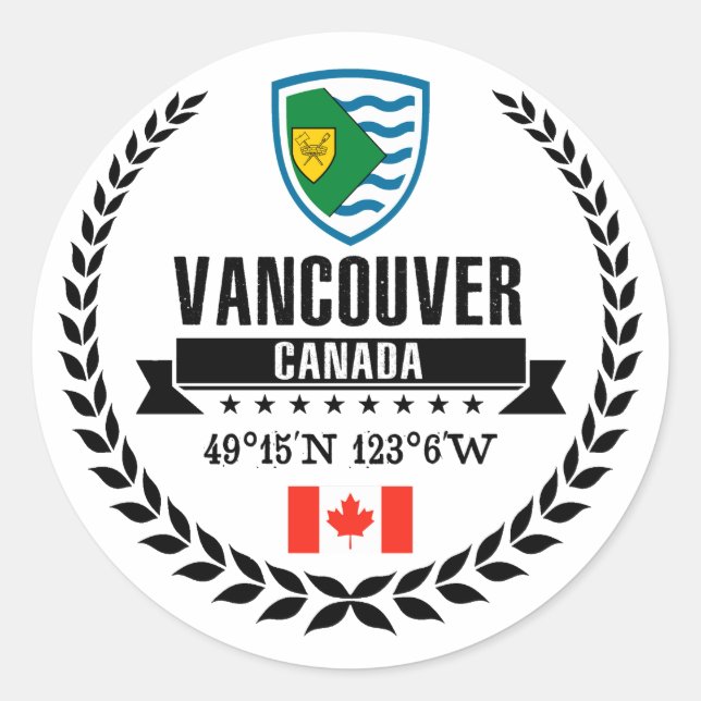 Vancouver Classic Round Sticker (Front)