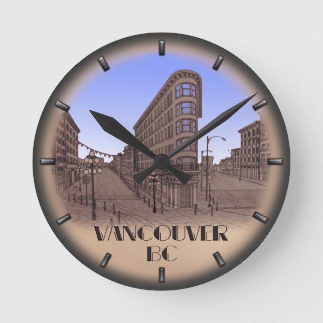 Vancouver Clock Gifts Vancouver Gastown Wall Clock (Front)