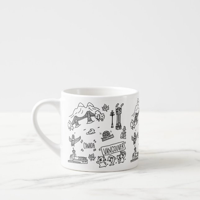 Vancouver cute coffee mug black and white (Left)