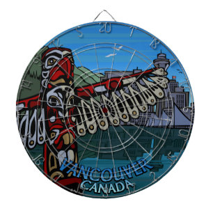 Vancouver Dartboard Totem Pole Souvenir Dartboard With Darts