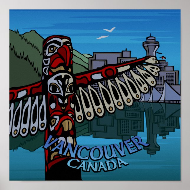 Vancouver First Nations Poster Totem Home Decor (Front)