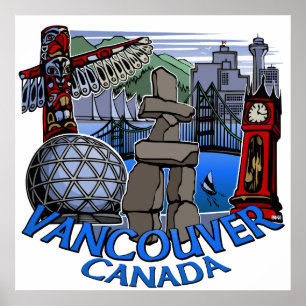 Vancouver First Nations Poster Totem Home Decor