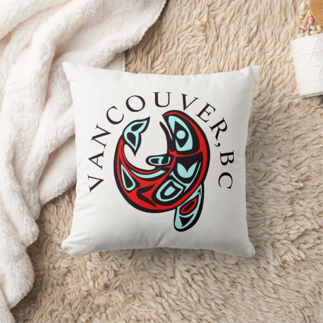 Vancouver Haida Orca Totem Tattoo Killer Whale Throw Pillow (Blanket)