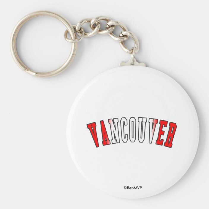Vancouver in Canada National Flag Colors Key Chain
