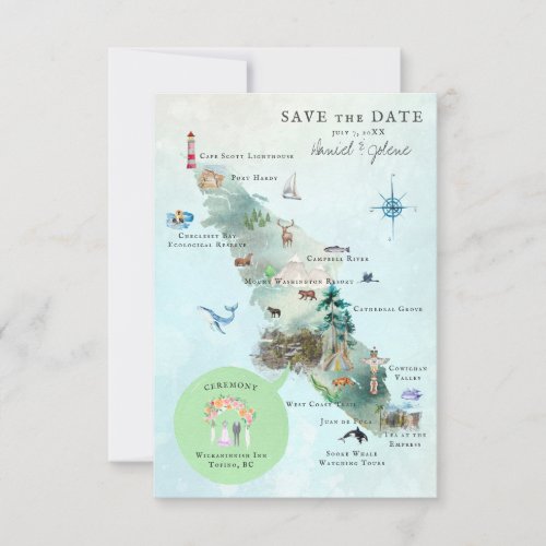Vancouver Island BC Wedding Itinerary Map
