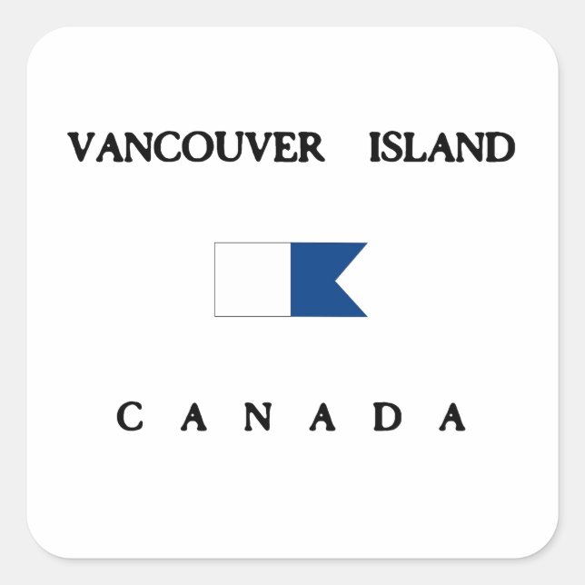 Vancouver Island Canada Alpha Dive Flag Square Sticker (Front)