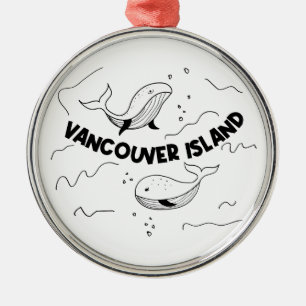 Vancouver Island Canada Whales Metal Ornament