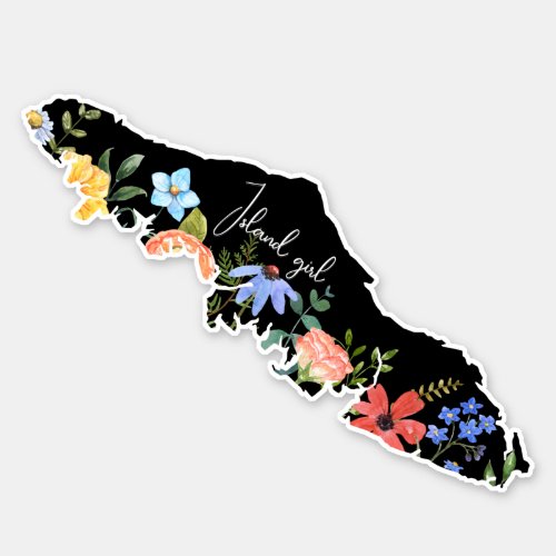 Vancouver Island Floral Watercolor Wildflowers     Sticker