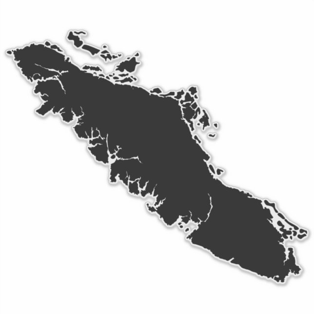 Vancouver Island Map Detailed Outline Sticker (Front)
