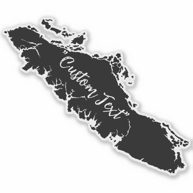 Vancouver Island Map Outline Custom Sticker  (Front)