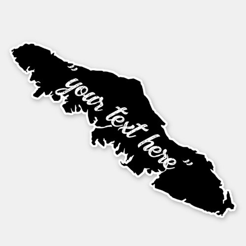 Vancouver Island  map outline Custom Text  Sticker