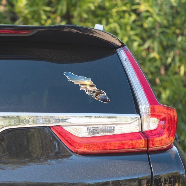 Vancouver Island Map Outline - Sea shore BC   Sticker (Car Side)