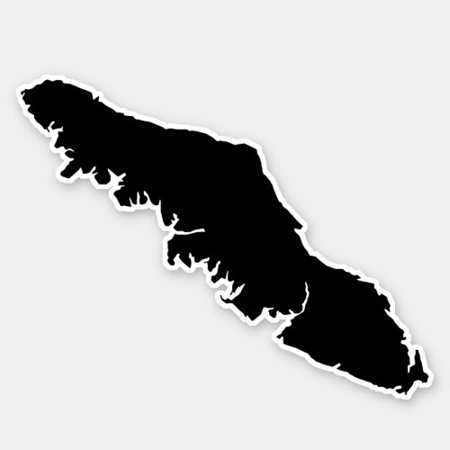 Vancouver Island Map Outline _ Silhouette BC   Sticker