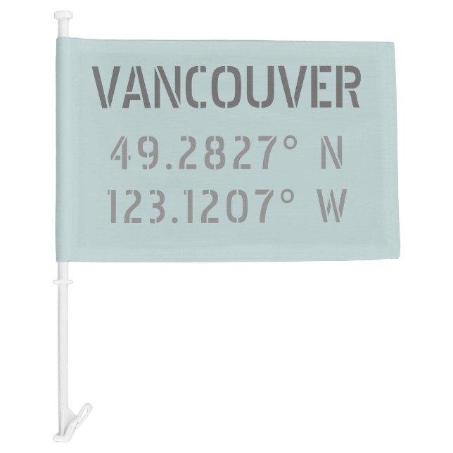 Vancouver Latitude Longitude Car Flag (Front)