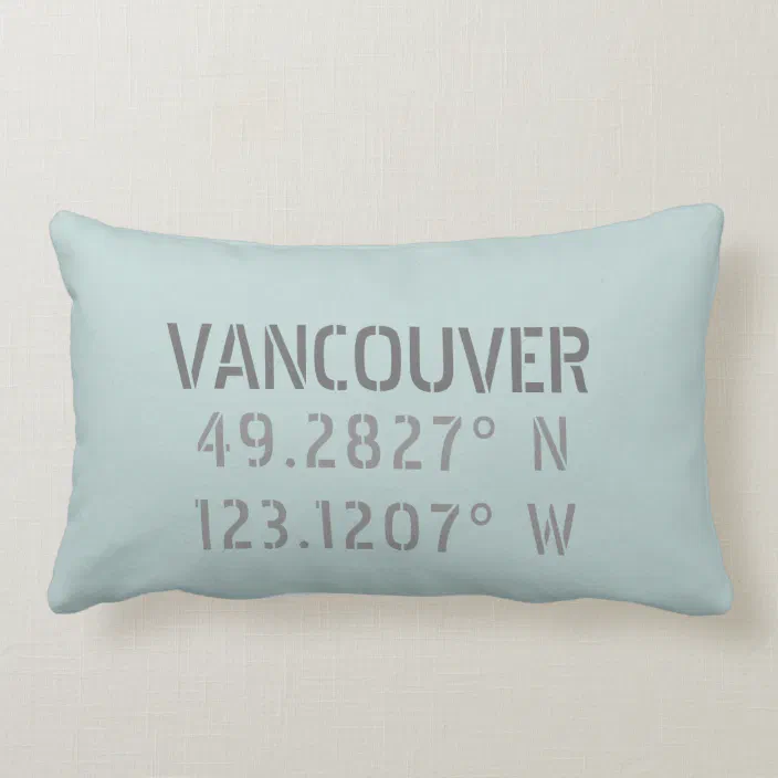 Vancouver Latitude Longitude Throw Pillow Zazzle 