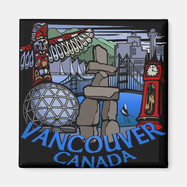 Vancouver Magnet Souvenir Magnet  Vancouver  Gifts (Front)