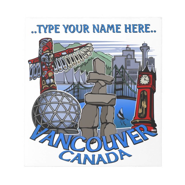 Vancouver Notepad Personalized Vancouver Souvenir (Front)