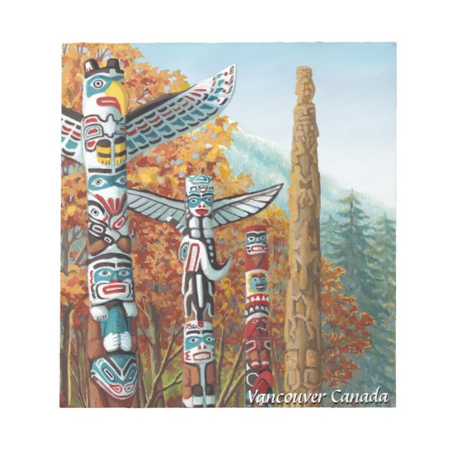 Vancouver Notepad Vancouver Totem Poles Souvenir (Front)