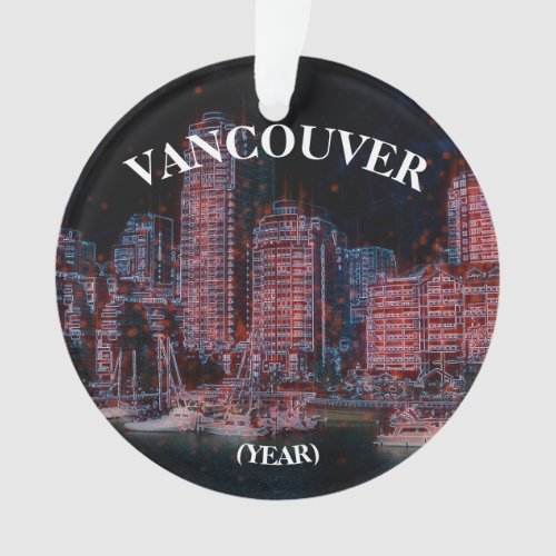 Vancouver Panoramic Souvenir Christmas Ornament