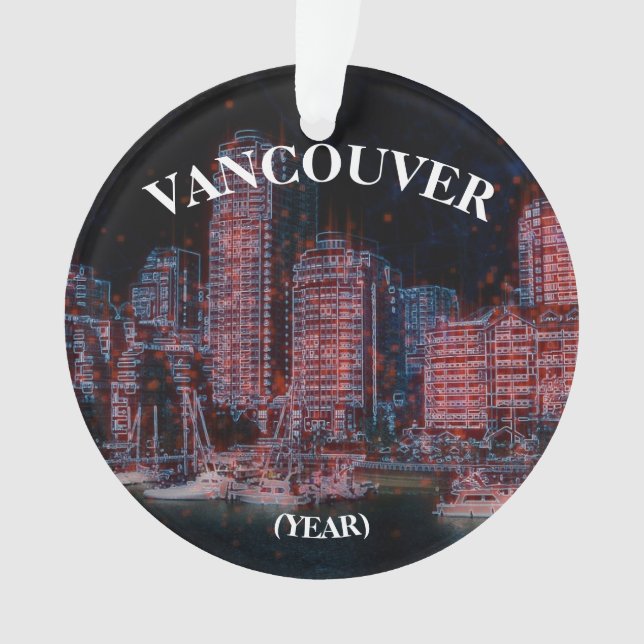 Vancouver Panoramic Souvenir Christmas Ornament (Front)