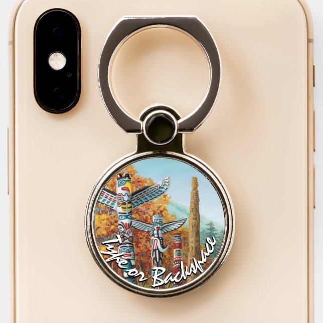 Vancouver Phone Holder-Stand Totem Pole Phone Grip (Close Up)