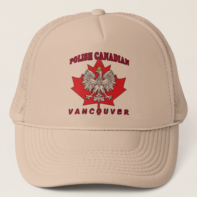 Vancouver Polish Canadian Leaf Trucker Hat (Front)