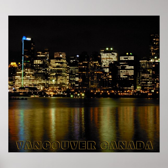 Vancouver Poster Print Vancouver Cityscape Print (Front)