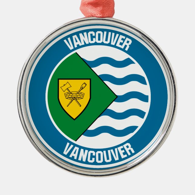 Vancouver Round Emblem Metal Ornament (Front)