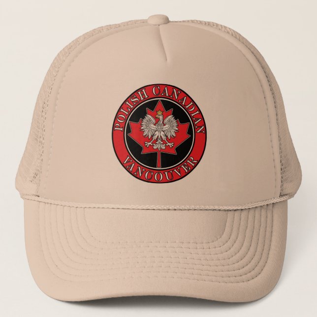 Vancouver Round Polish Canadian Leaf Trucker Hat (Front)
