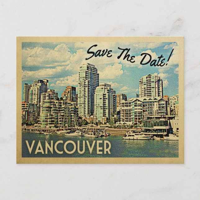 Vancouver Save The Date Canada Announcement Postcard (Front)