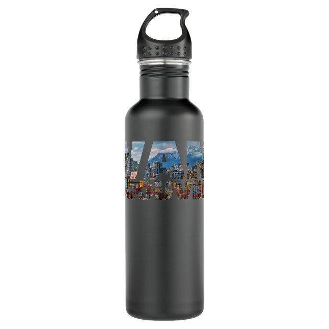 Vancouver Skyline British Columbia Canada Visitor Stainless Steel Water Bottle (Front)