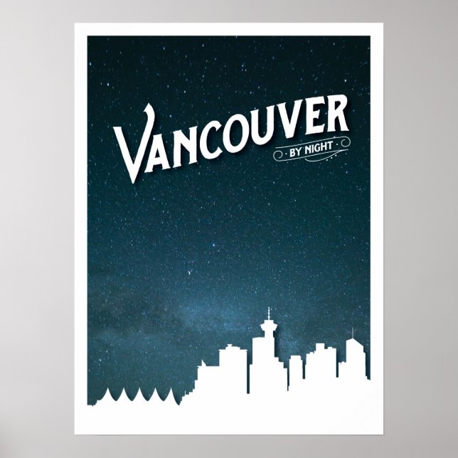 Vancouver skyline by night - Poster (Front)