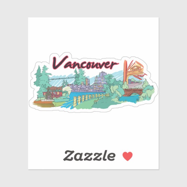 Vancouver Skyline | Canada Sticker (Sheet)