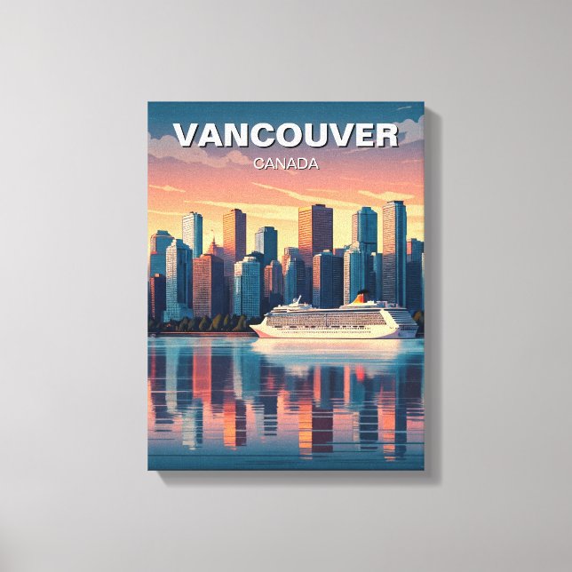 Vancouver Skyline Canada Travel Canvas Print (Front)