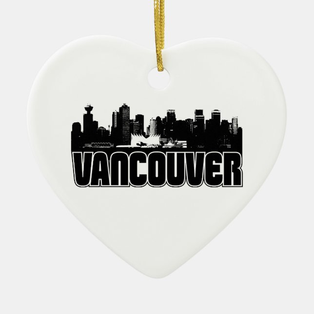 Vancouver Skyline Ceramic Ornament (Front)