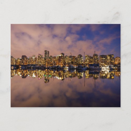 Vancouver skyline in Canada postcard