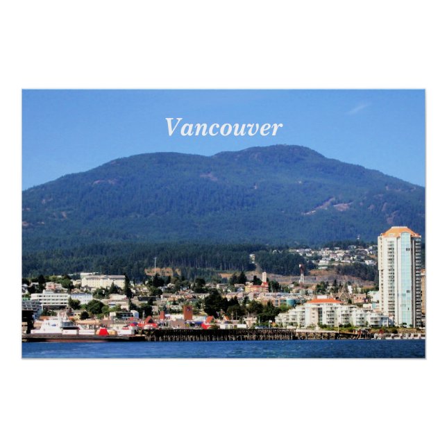 Vancouver skyline, labeled, poster (Front)