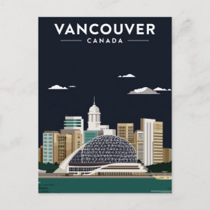 Vancouver Skyline Night Elegance Postcard