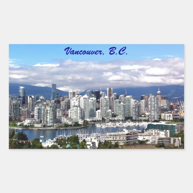 Vancouver Skyline Rectangular Sticker (Front)
