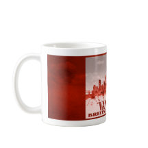 Vancouver skyline with red grunge