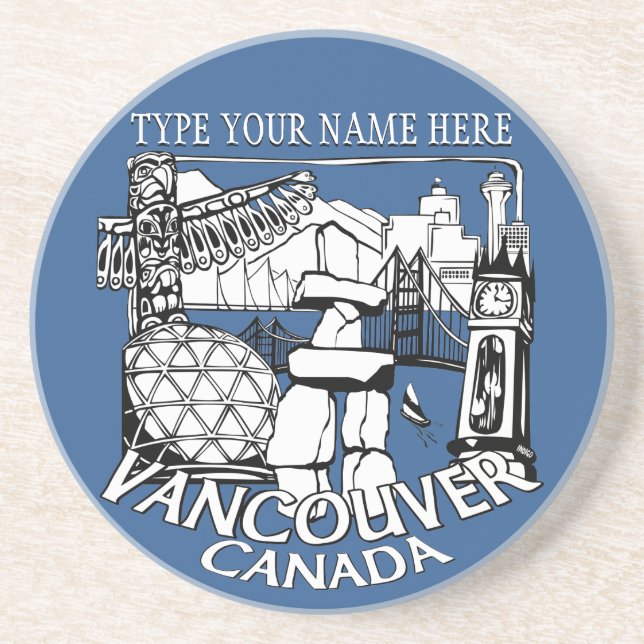 Vancouver Souvenir Coaster Personalized Gifts (Front)