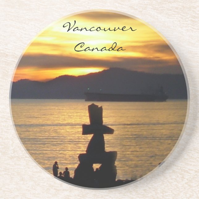 Vancouver Souvenir Coasters Vancouver Sunset Gifts (Front)