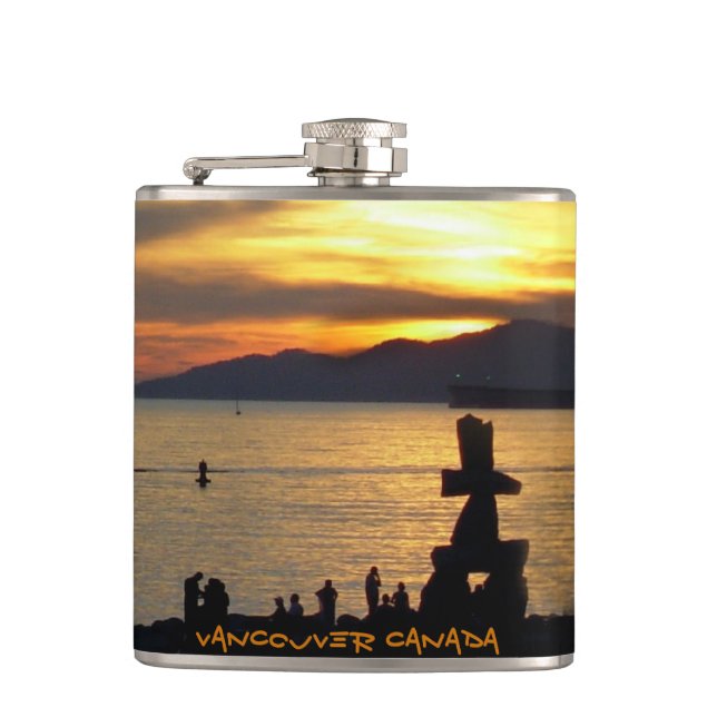 Vancouver Souvenir Flask Custom Vancouver BC Flask (Front)